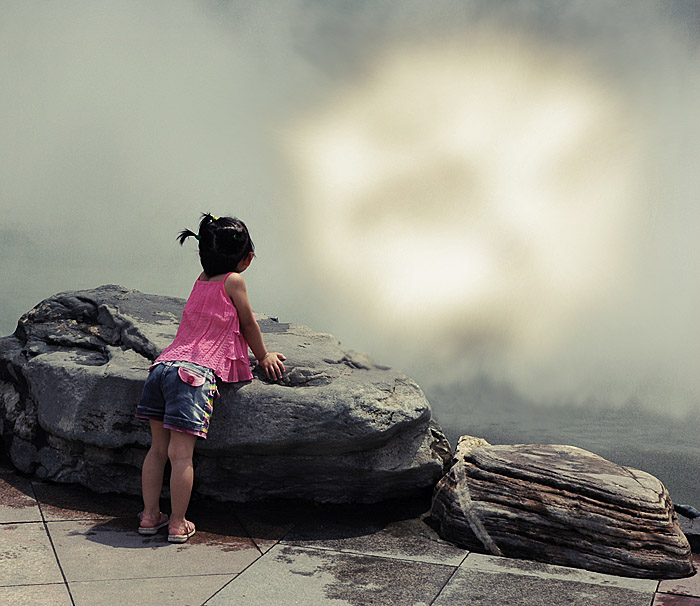 Girl and mist